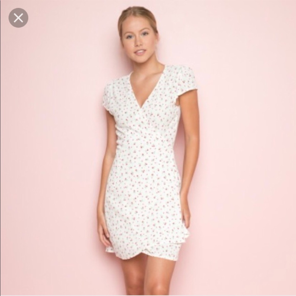 Robbie Wrap Dress Red Floral Print